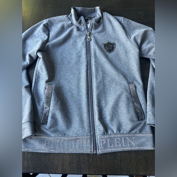 PHILLIP PLEIN • Luxury • Zip Up with crystals • SIZE 38 or Medium - Picture 3 of 11